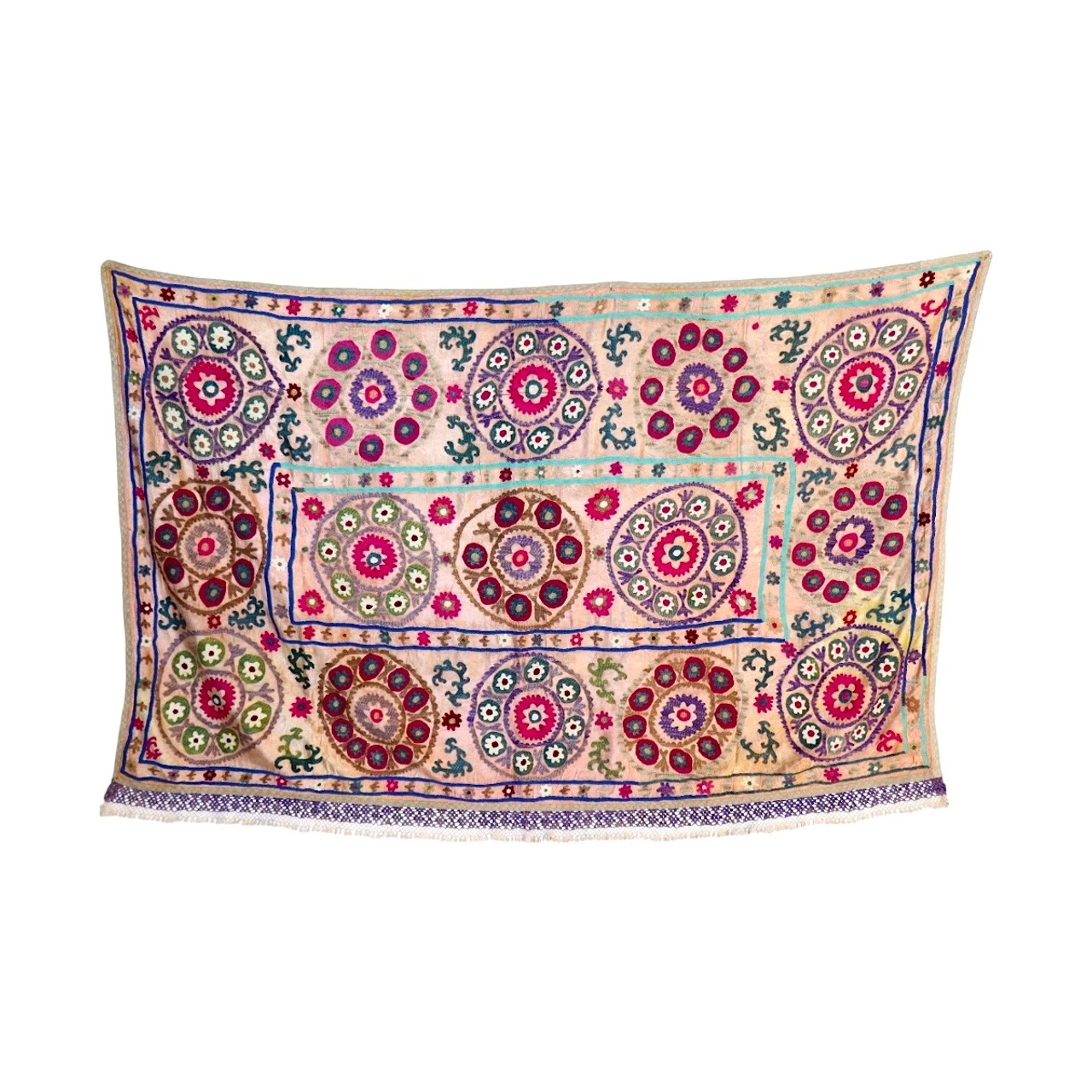 Antique Suzani Fabric- 48" X 70"