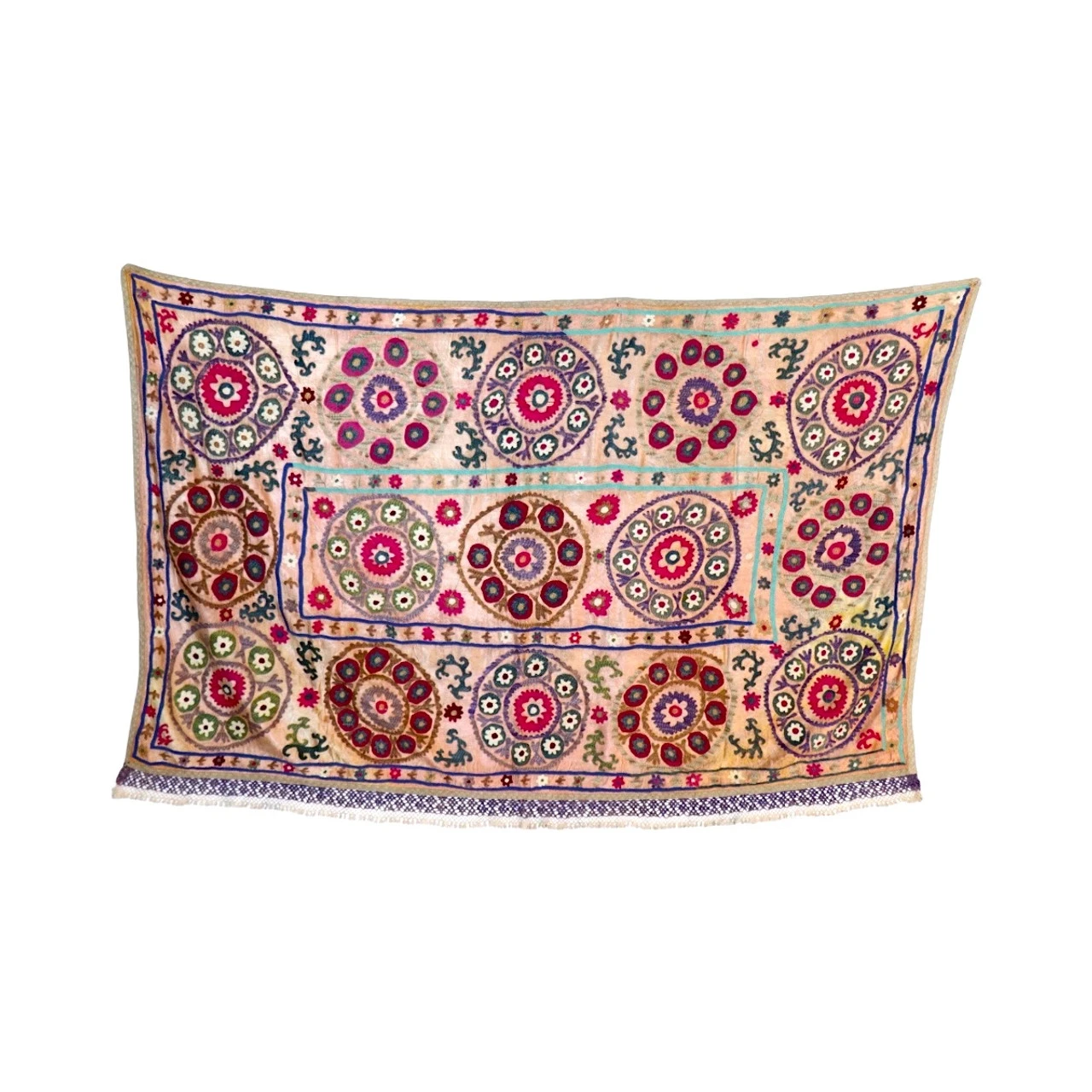 Antique Suzani Fabric- 48" X 70" - Image 2