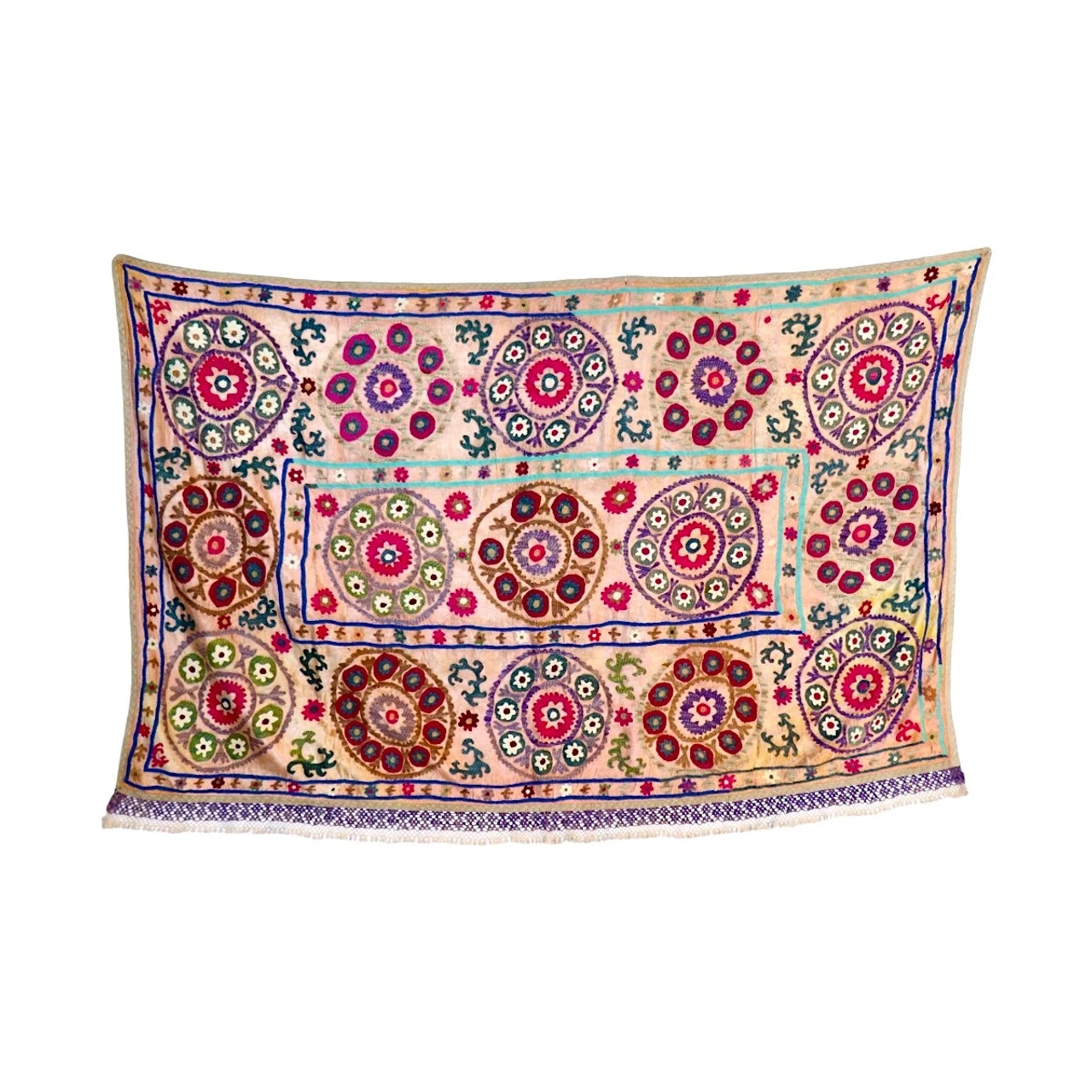 Antique Suzani Fabric- 48" X 70" - Image 4