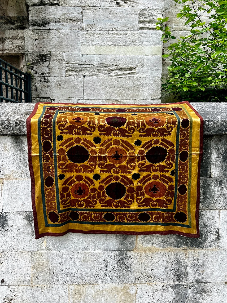 Antique Suzani Textile - 50" X 51" - Image 5