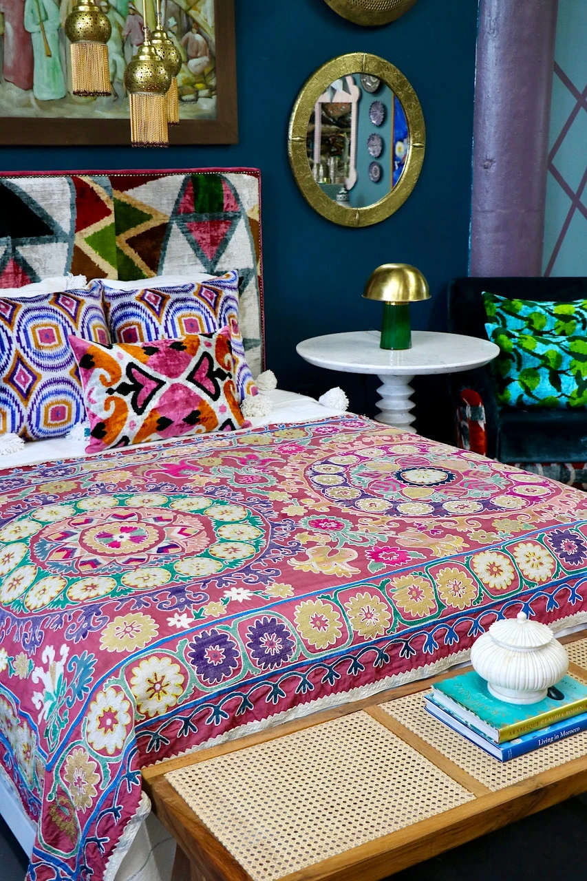 Antique Suzani Fabric- 60" X 89" - Image 2