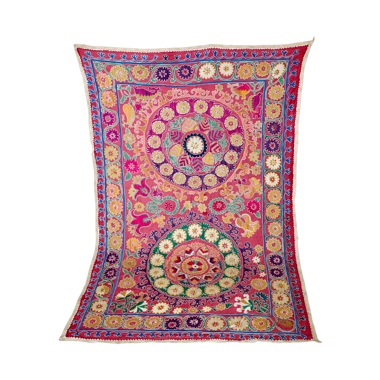 Antique Suzani Fabric- 60" X 89" - Image 4