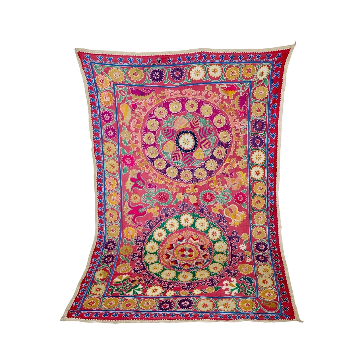 Antique Suzani Fabric- 60" X 89" - Image 3