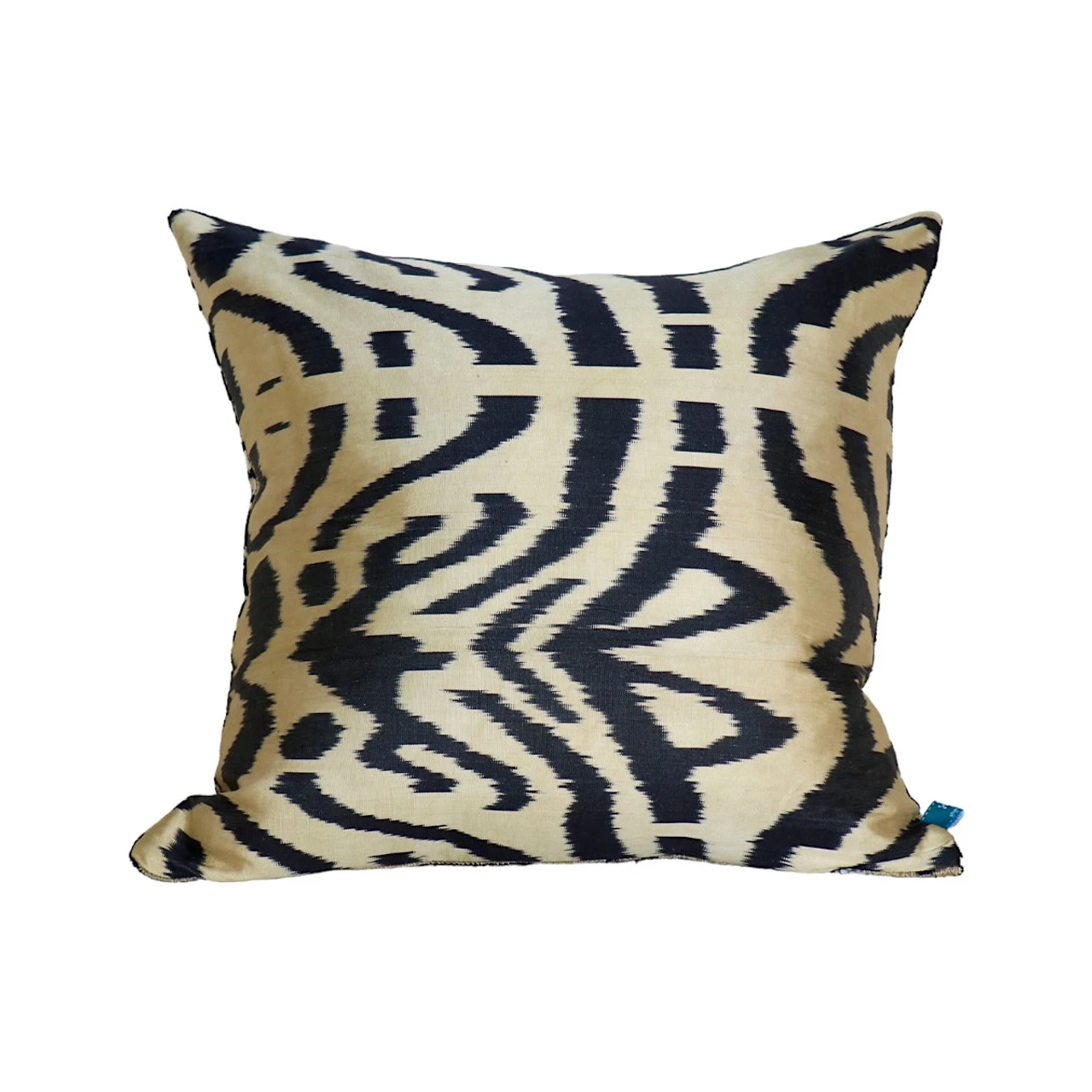 Black & Gold Ikat Velvet Pillow - Image 2