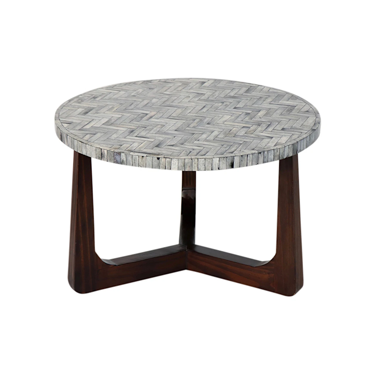 R70 Bone Inlay Coffee Table, Gray 22" - Image 2