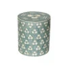 Chintamani Bone Inlay Drum Side Table- Turquoise