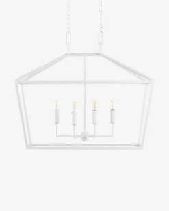 Denison White Rectangular Lantern