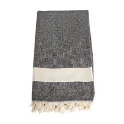 Black Turkish Towel Blanket