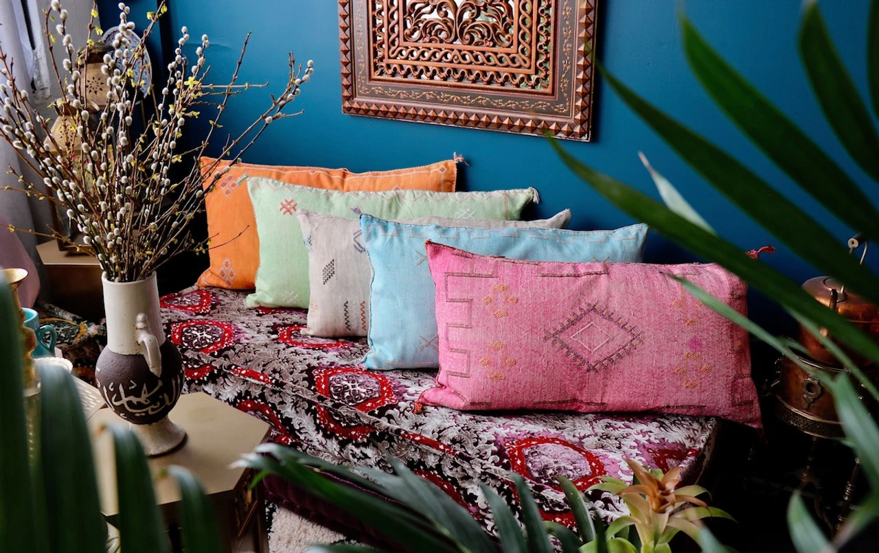 Grey Cactus Silk Pillow - Image 3