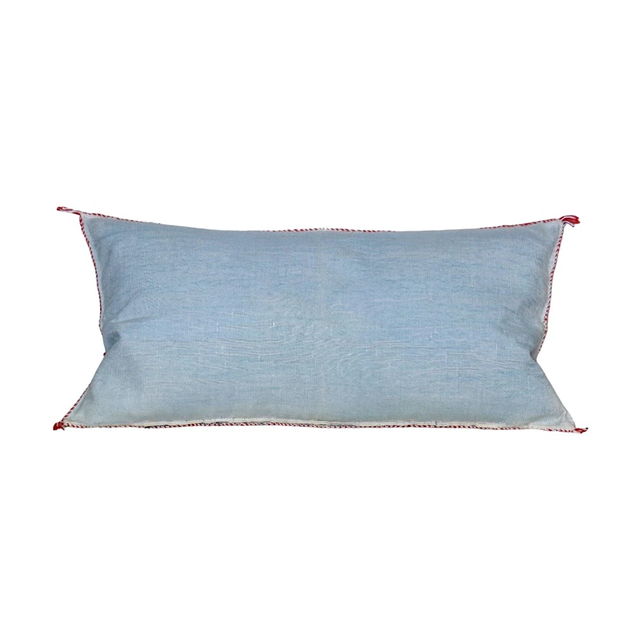 Light Blue Moroccan Sabra Silk Pillow - Image 2