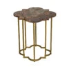 Gold Metal & Marble Top Accent Table