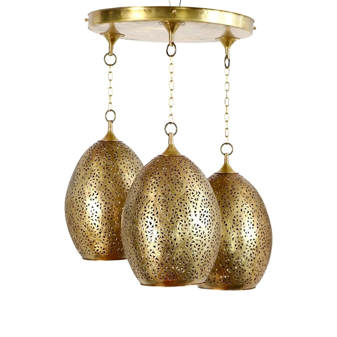 Moroccan Antique Brass Chandelier