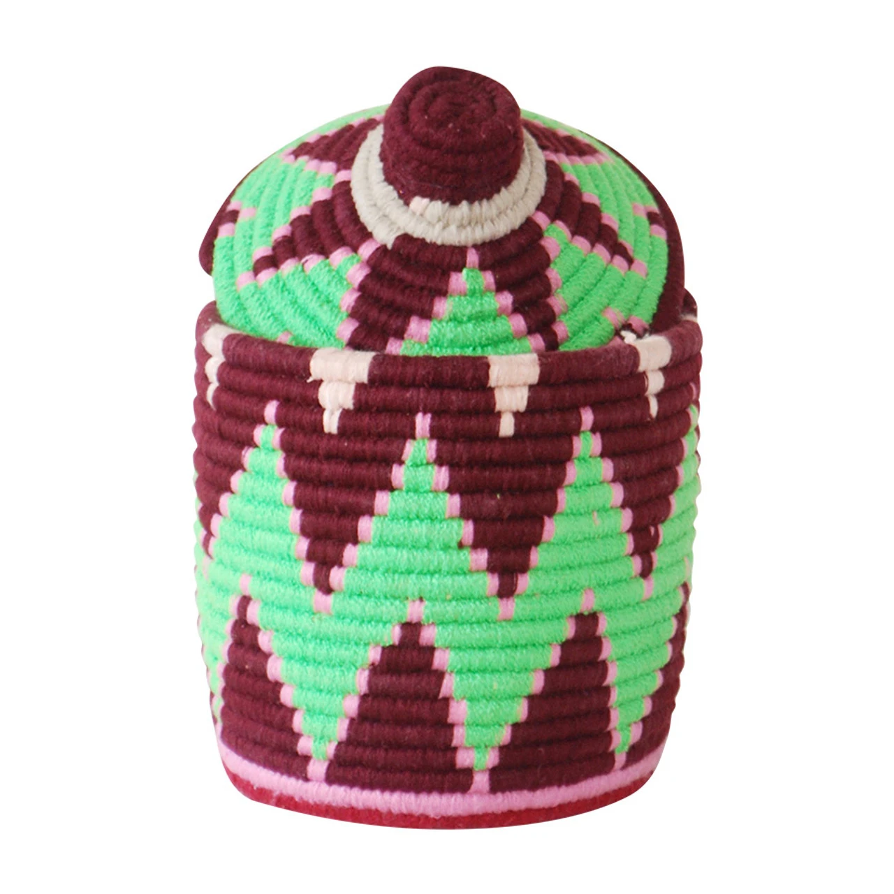 Moroccan Bread Basket, Plum And Green - Image 2