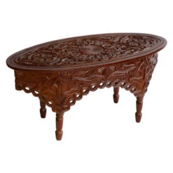 Moroccan Hand-carved Oval Table