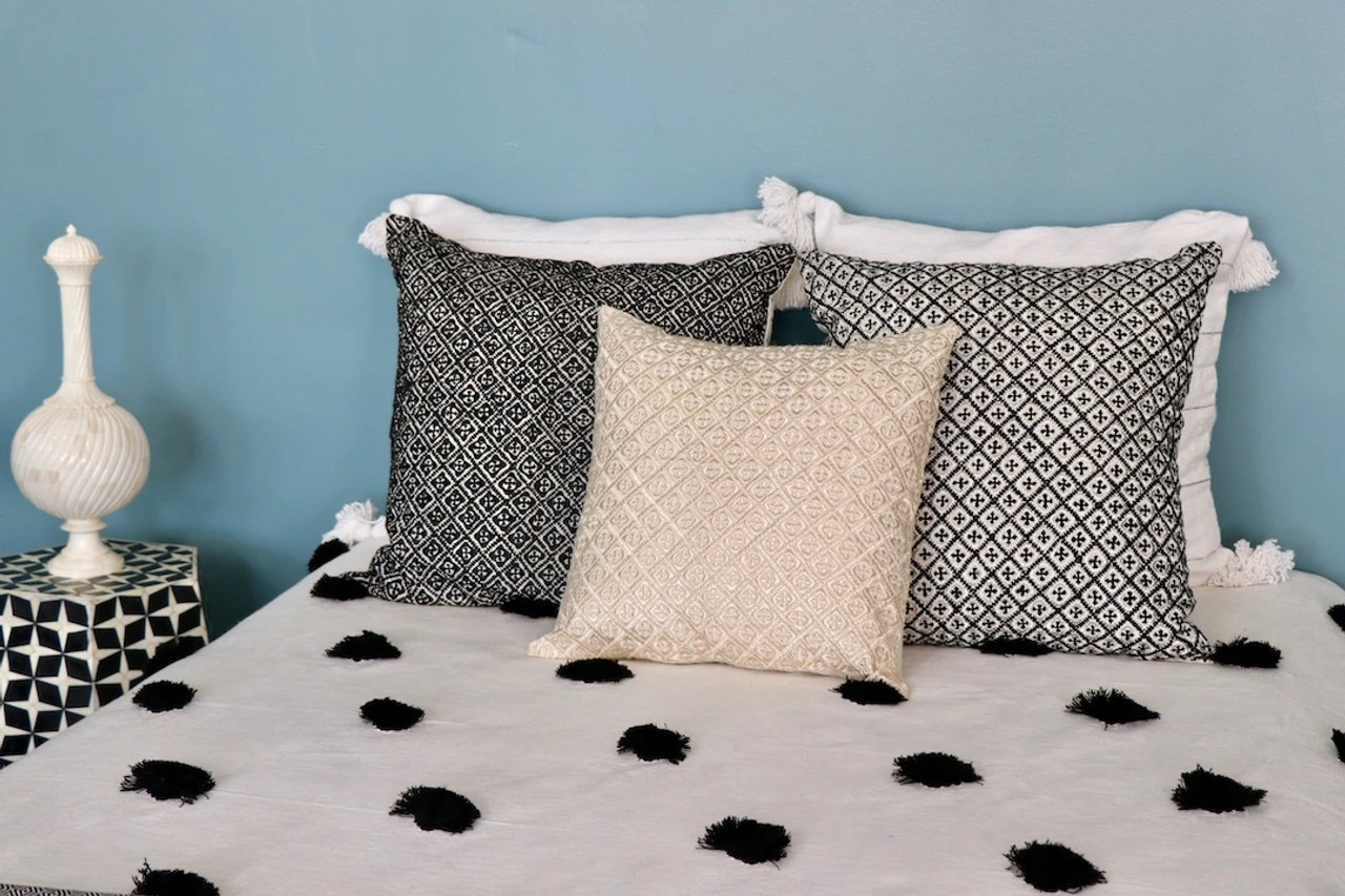 Rabat Moroccan Embroidery Pillow - Image 3