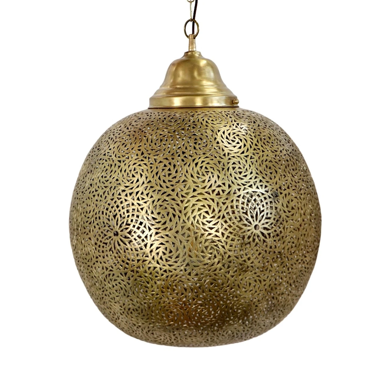 Moroccan Polished Brass Lamp - Image 2