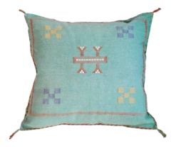 TurquoiseCactus Silk Pillow