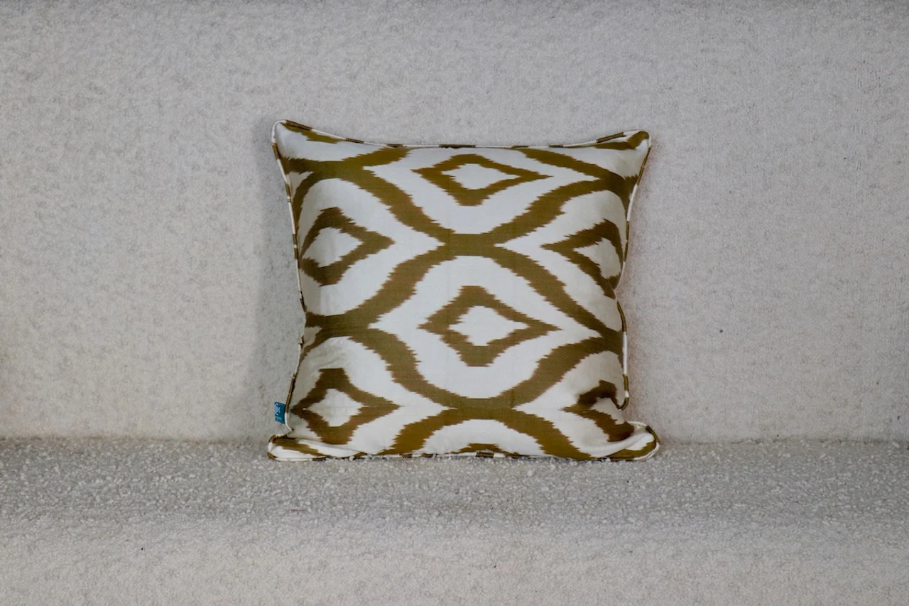 Olive Green Ikat Pillow - Image 3