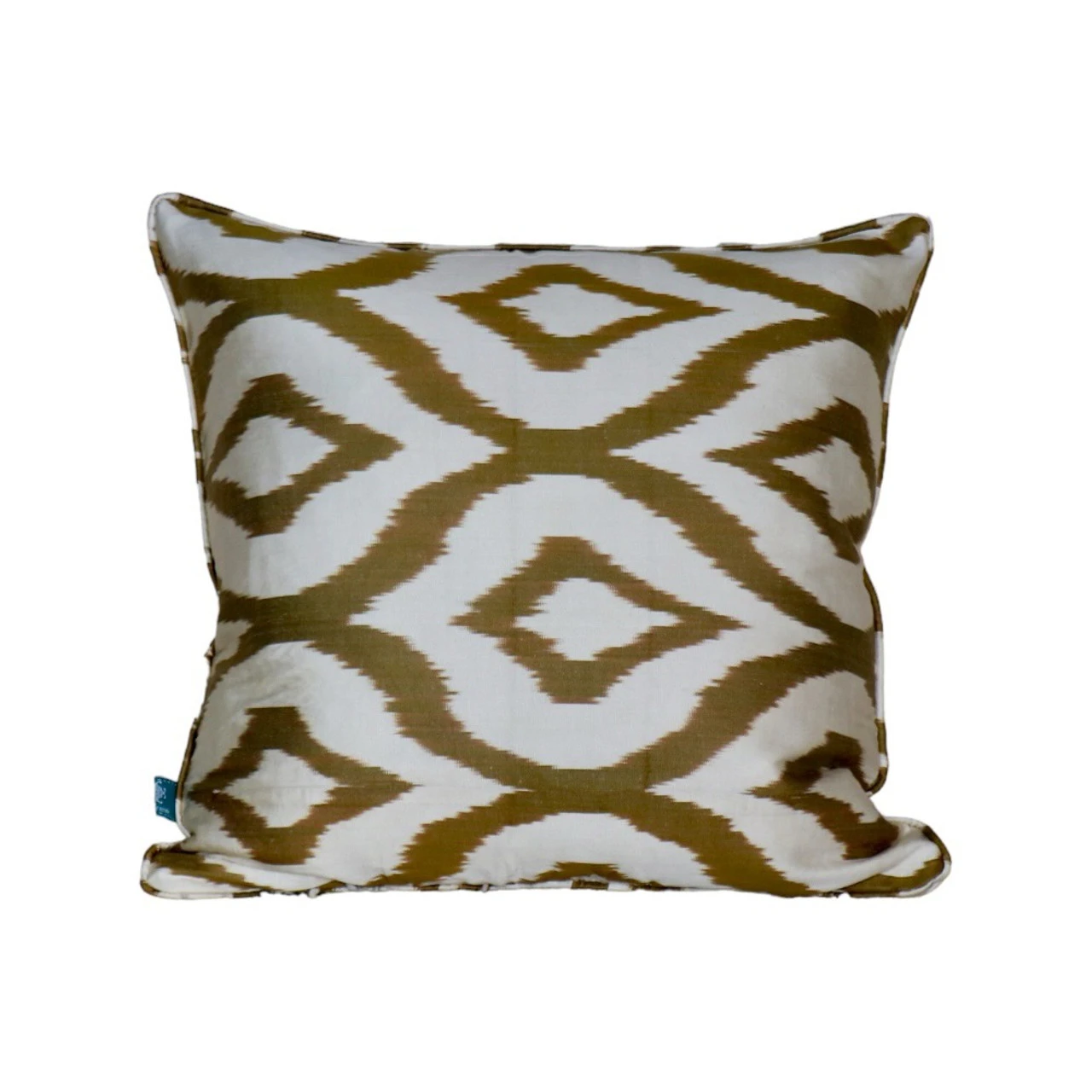 Olive Green Ikat Pillow - Image 2