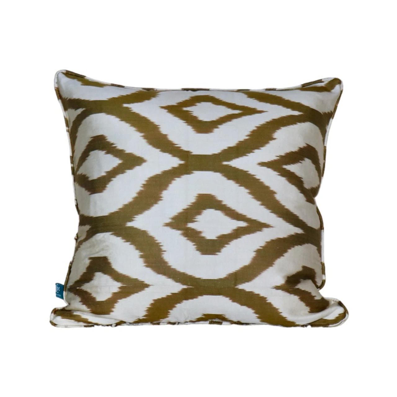 Olive Green Ikat Pillow