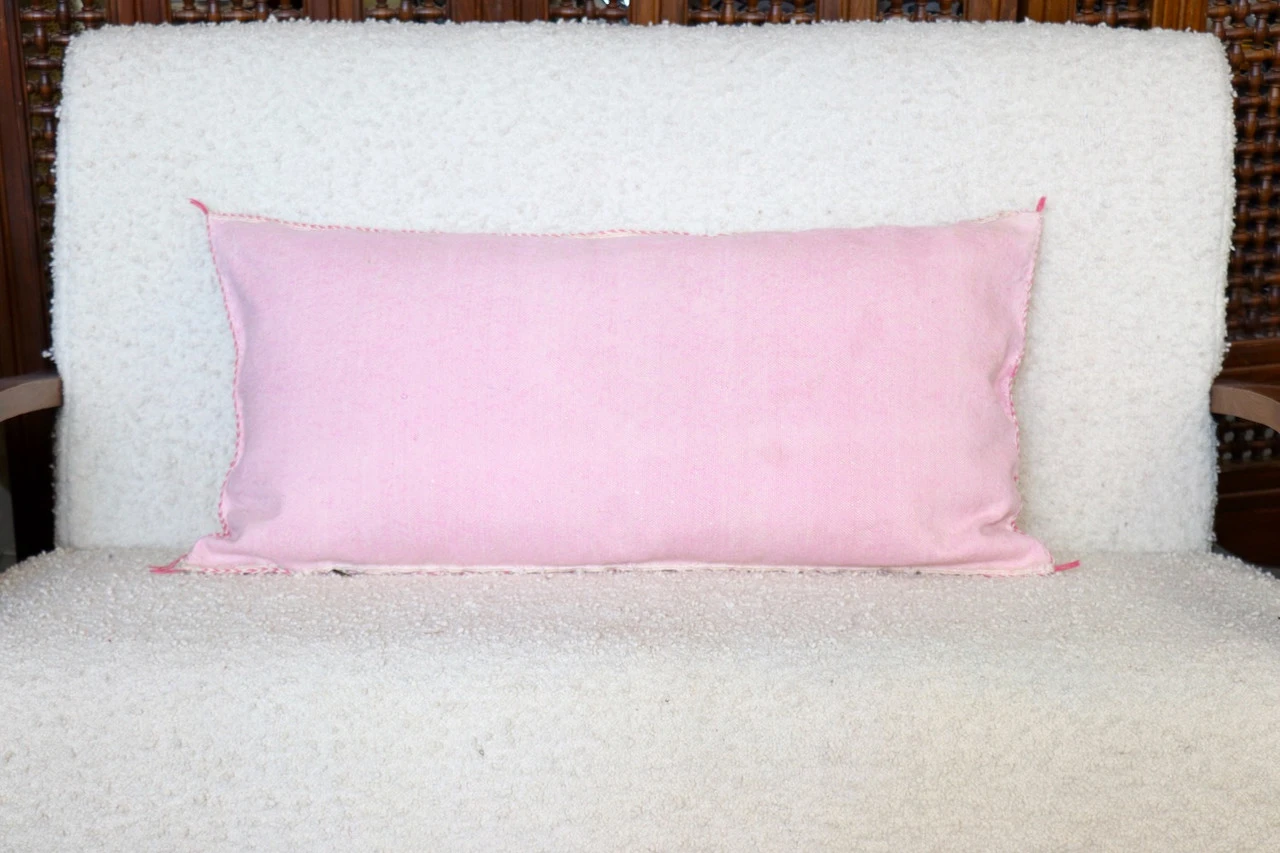 Moroccan Pink Cactus Silk Pillow - Image 5