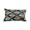 Rectangular Black & Gold Ikat Velvet Pillow