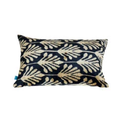 Rectangular Black & Gold Ikat Velvet Pillow