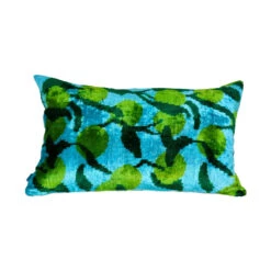 Rectangular Lime Ikat Velvet Pillow