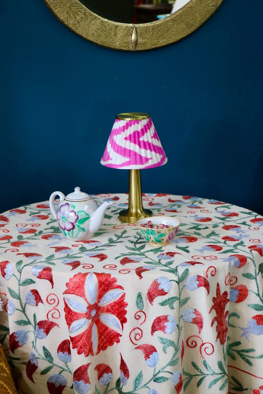 Round Suzani Embroidered Table Cloth - Image 4