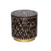 Salim Wood & Bone Inlay Drum Table