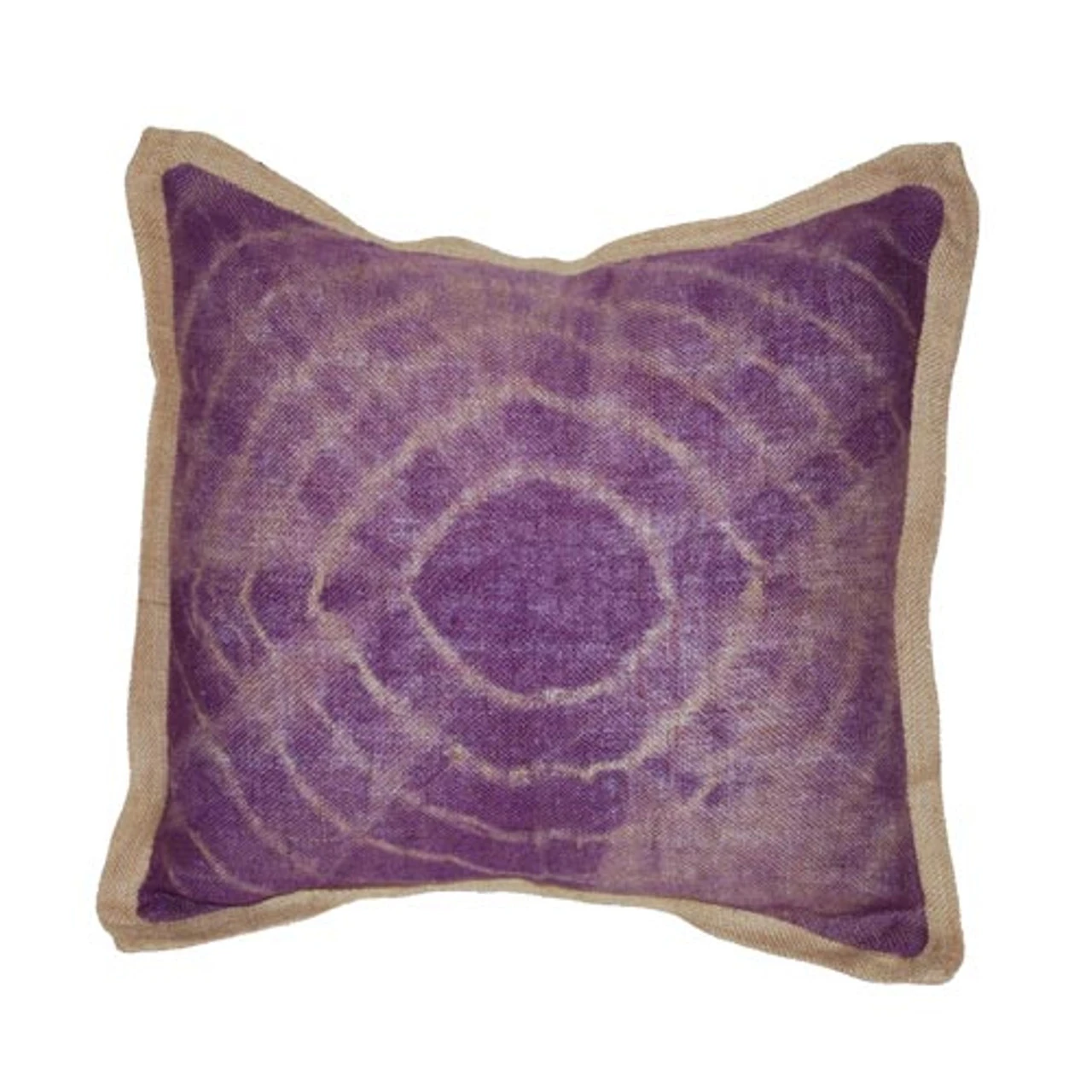 Tie Dye Purple Burlap Pillow