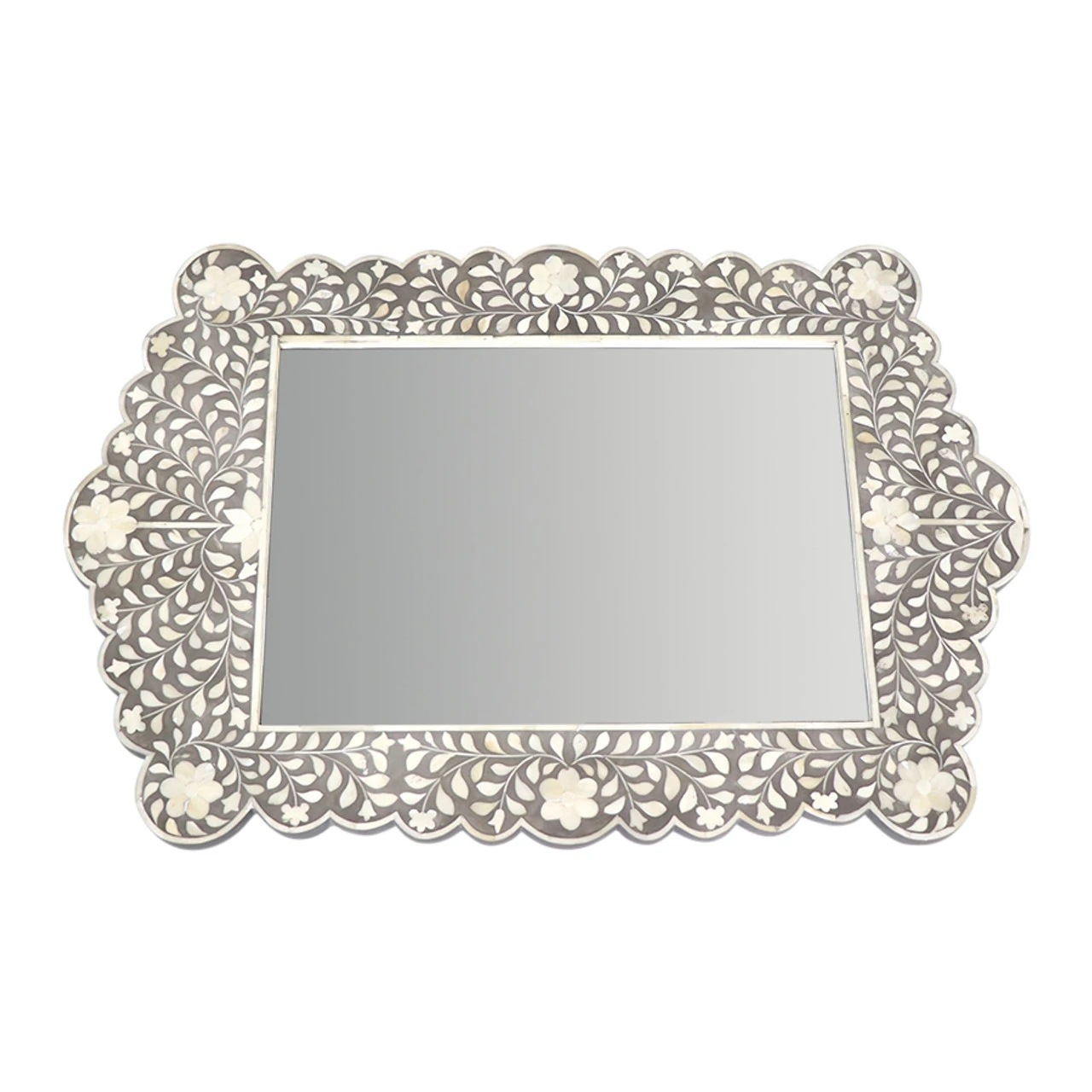Bone Inlay Mirror- Tangier Grey - Image 3