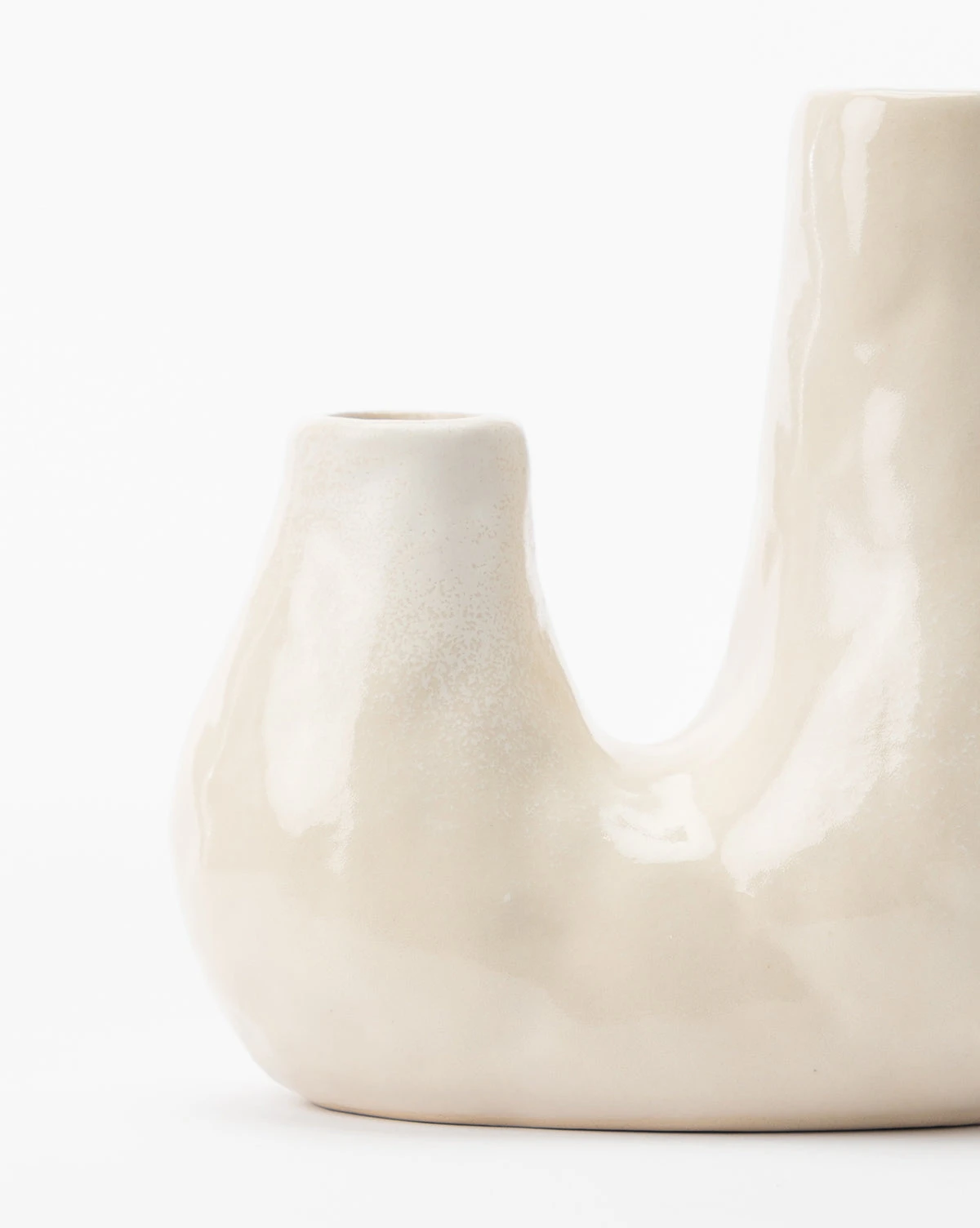 White Ceramic Duo Candle Holder - Image 5